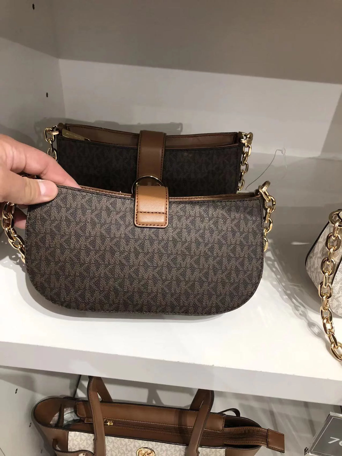 Brown Leather Shoulder Bag T108937