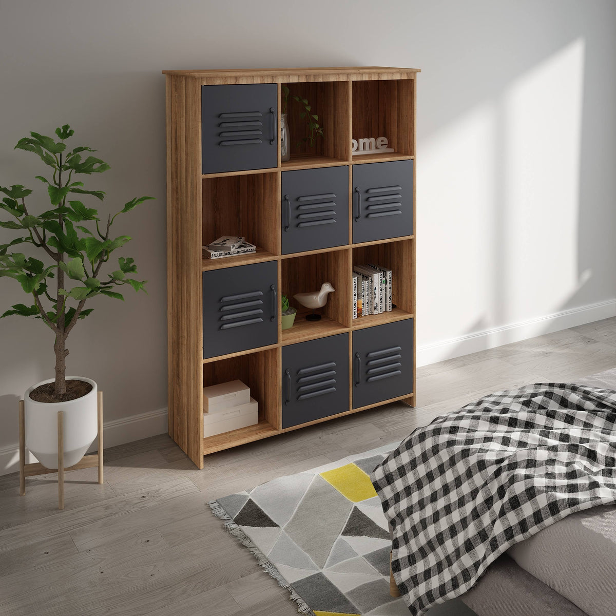 Modern Cube Bookcase with Shelf Q939944