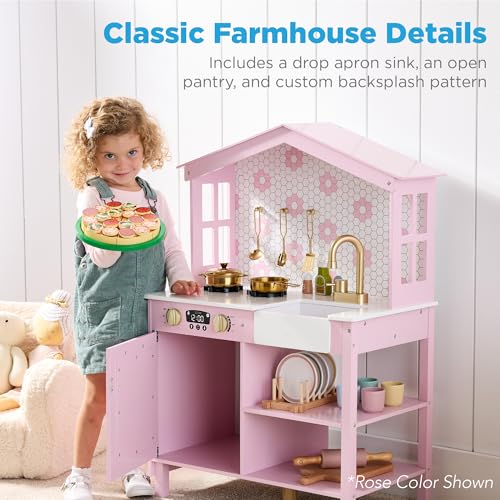 Wooden Play Kitchen Set with Toy Storage S6920
