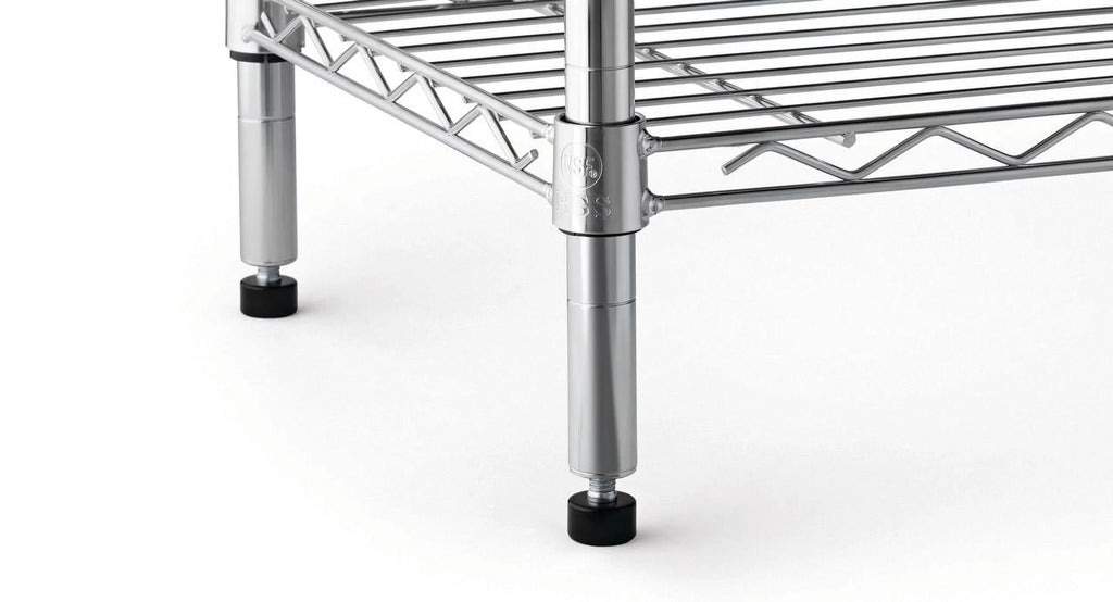 Steel 4-Tier Storage Shelf Unit 2400lb Capacity Chrome W559346