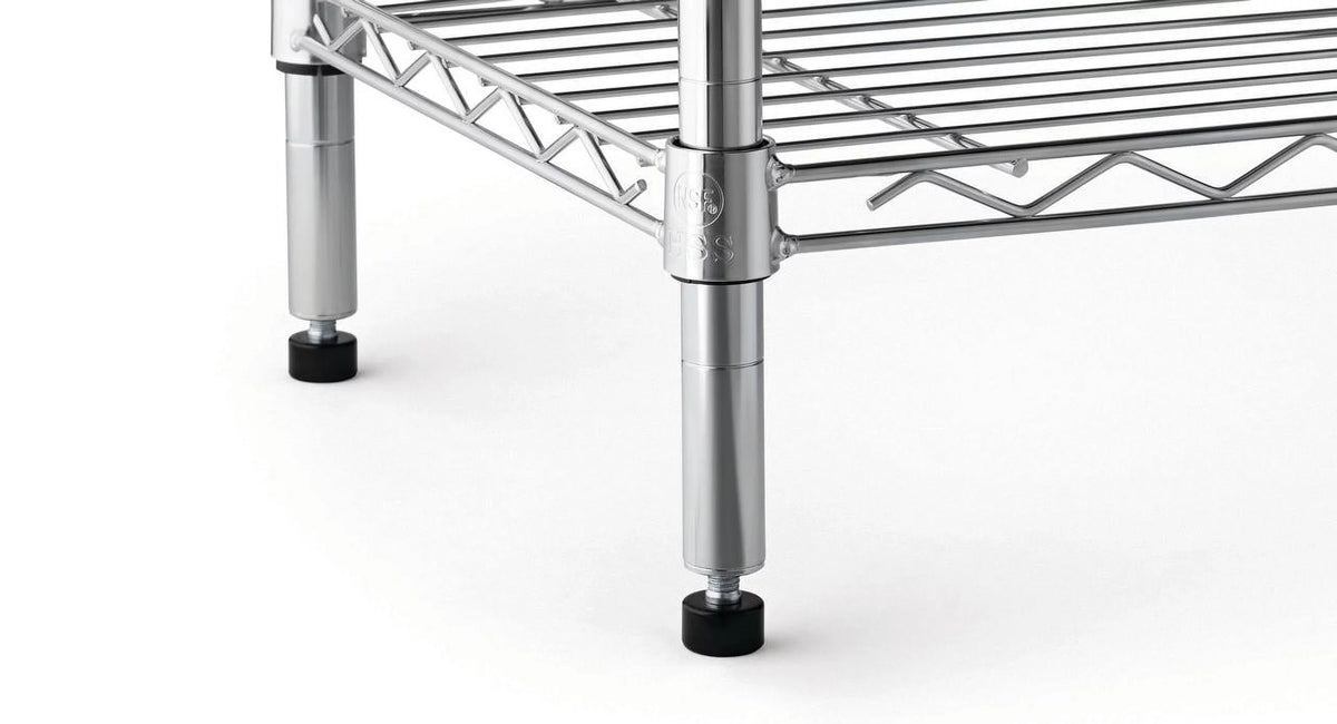 Steel 4-Tier Storage Shelf Unit 2400lb Capacity Chrome W559346