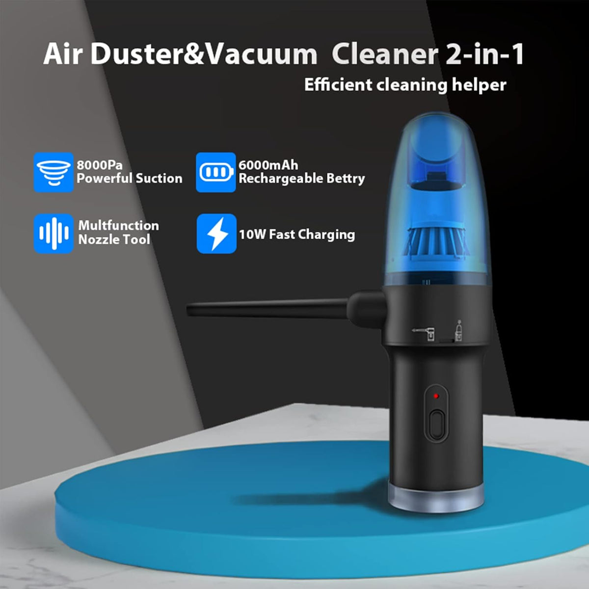 Compressed Air Duster 2-in-1 Vacuum Cleaner, Portable Handheld with 60000RPM Motor Z23920