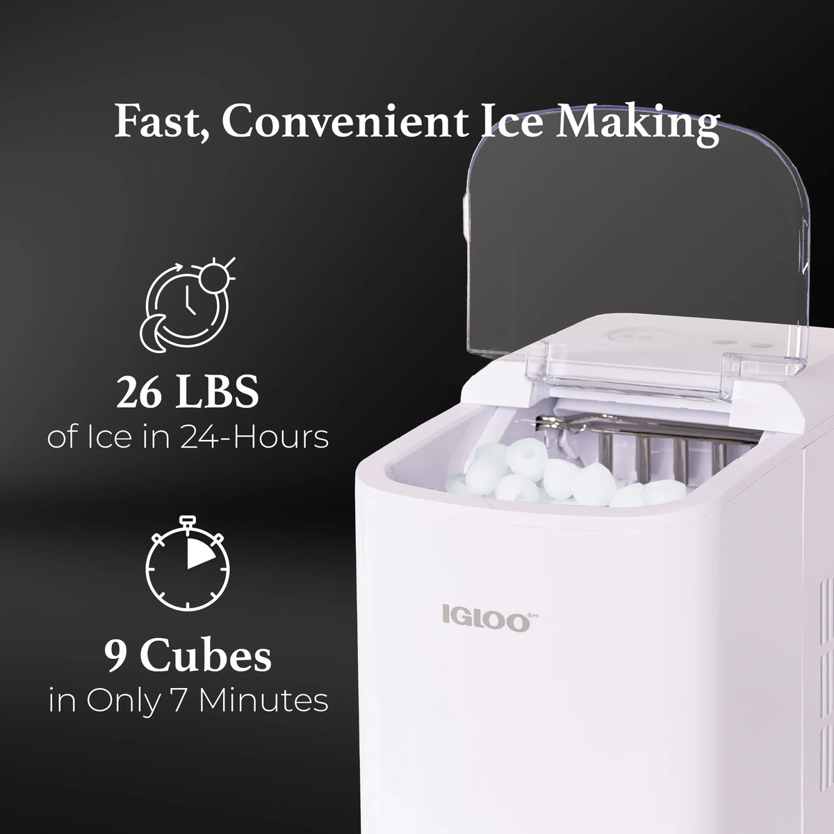 Automatic Portable Countertop Ice Maker Machine White W5036