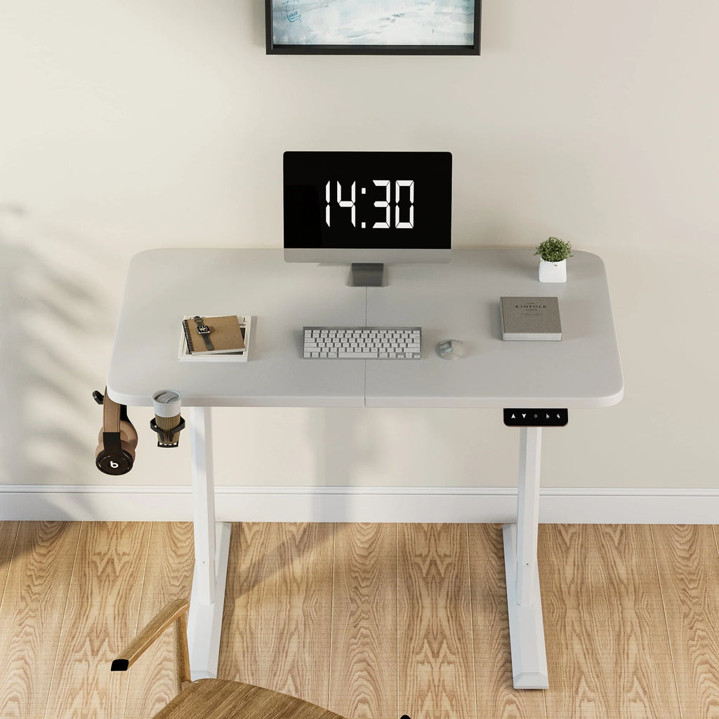 Electric Height Adjustable Standing Desk, 43 inch White M48505