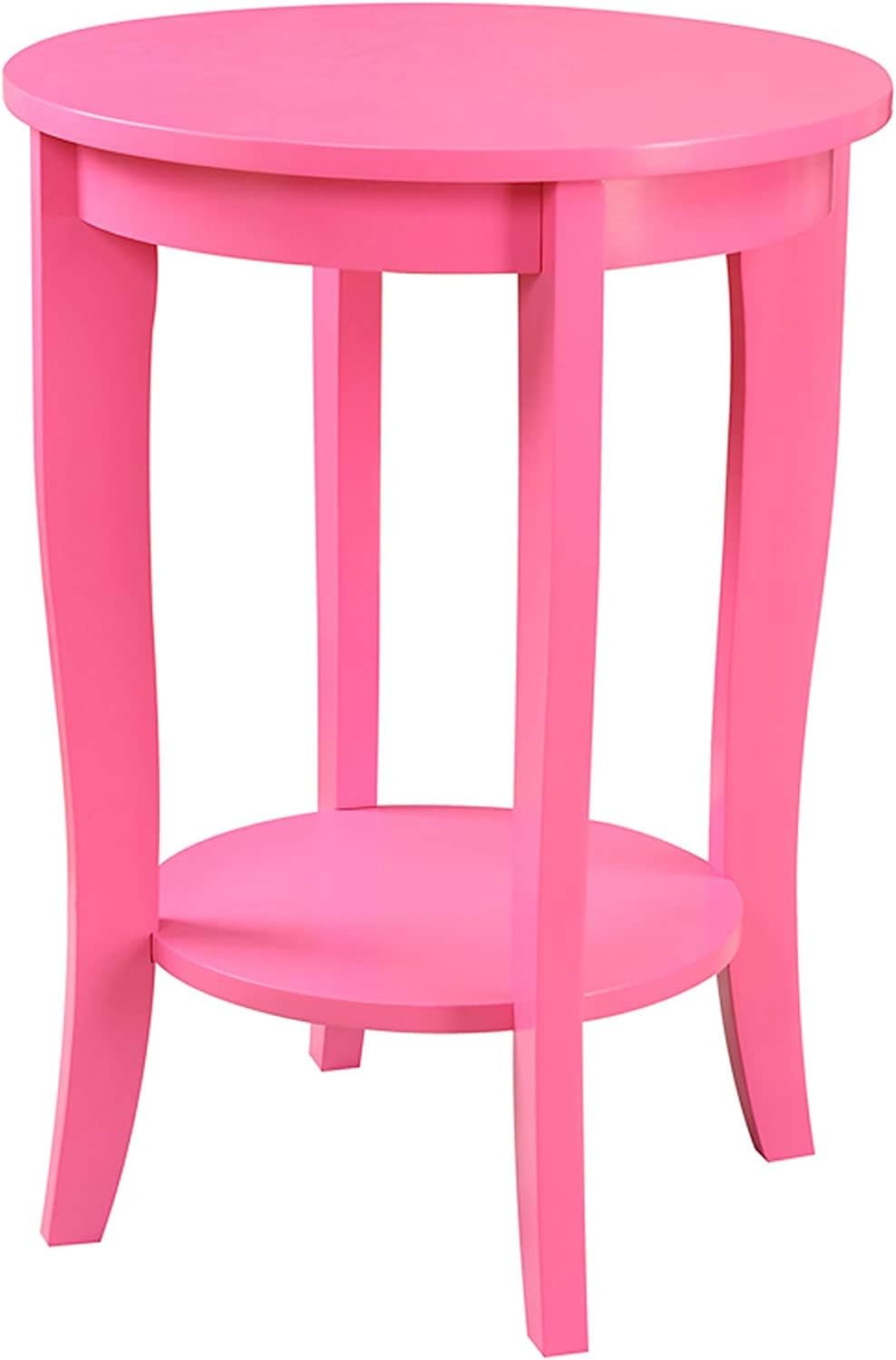 White Round End Table G3088