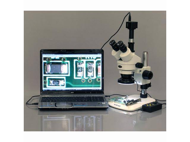 3.5X-45X Zoom Stereo Microscope with 144-LED and 1.3MP Digital Camera C555