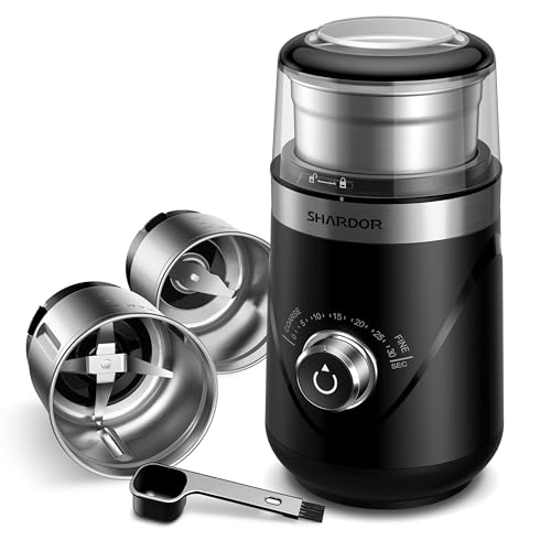 Adjustable Electric Coffee Grinder with 1 Removable Stainless Steel Bowl, Silver L403