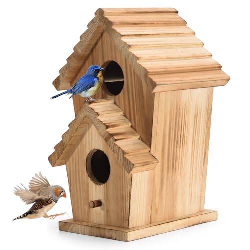 2 Hole Wooden Outdoor Bird House N467404