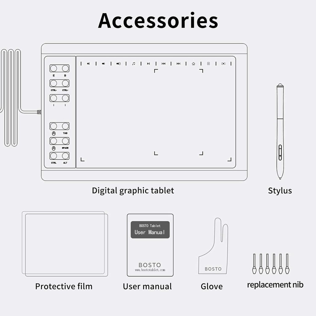 Drawing Tablet 10 X 6 Inches with Pressure Sensitive Stylus Pack of 2 O353085