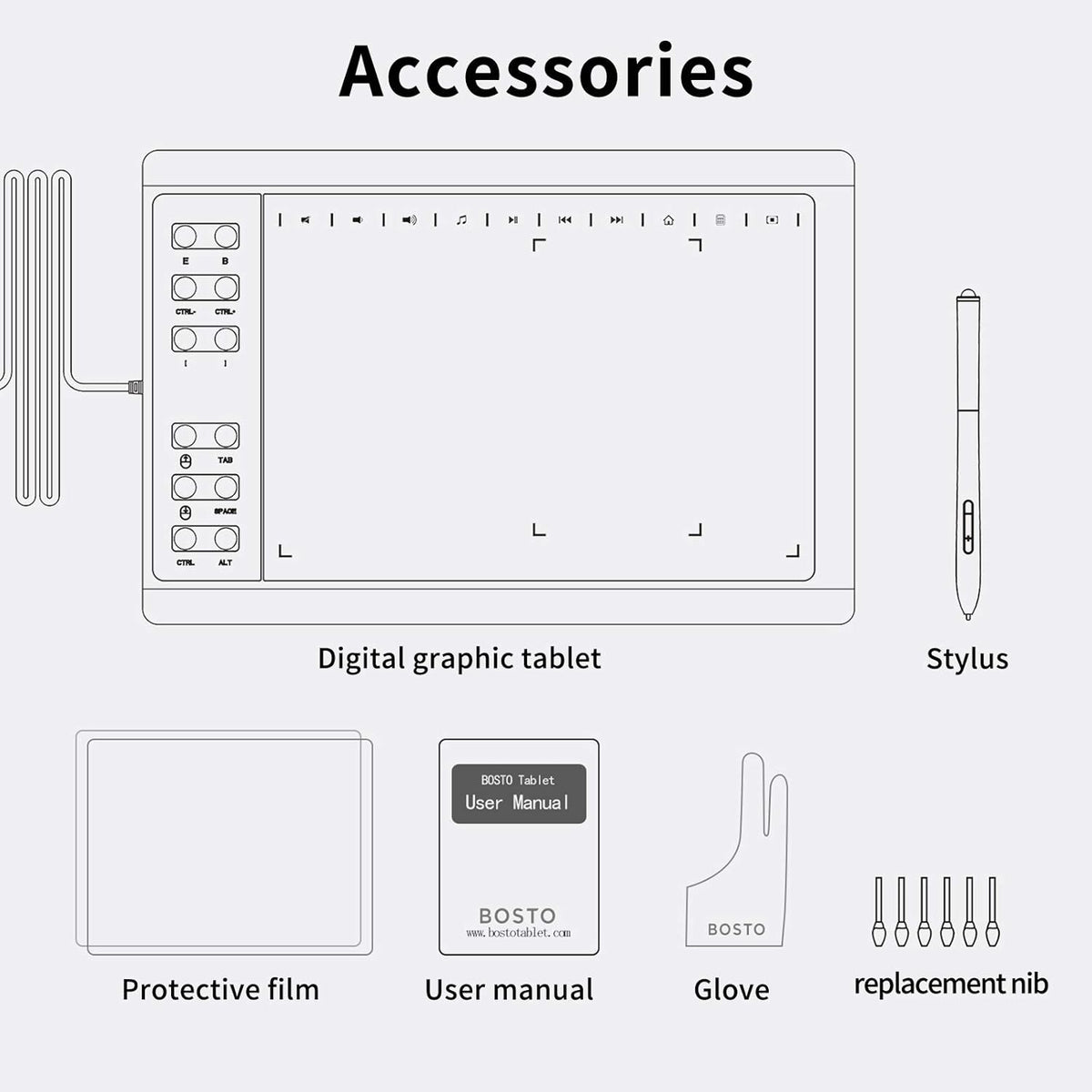 Drawing Tablet 10 X 6 Inches with Pressure Sensitive Stylus Pack of 2 O353085