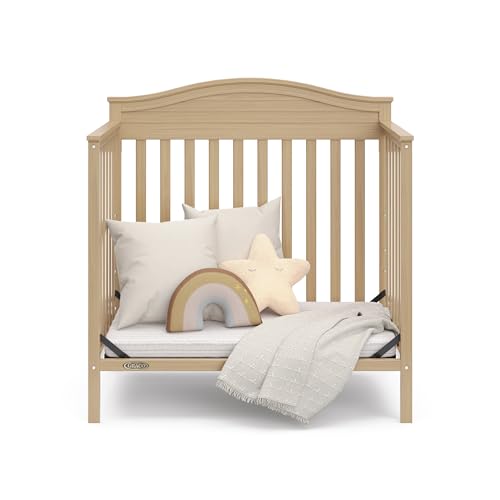 4-in-1 Convertible Mini Crib with Bonus Mattress (Driftwood) U3957