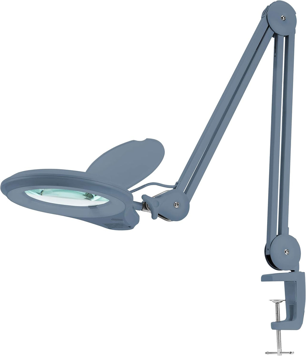 1,200 Lumens Super LED Magnifying Lamp with Clamp, 5 Diopter, Dimmable, 5 Inches Lens, White O686