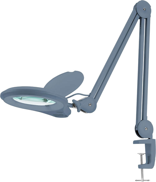 1,200 Lumens Super LED Magnifying Lamp with Clamp, 5 Diopter, Dimmable, 5 Inches Lens, White O686