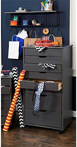Gray Eight Drawer Wood Rolling Storage Cart O479278