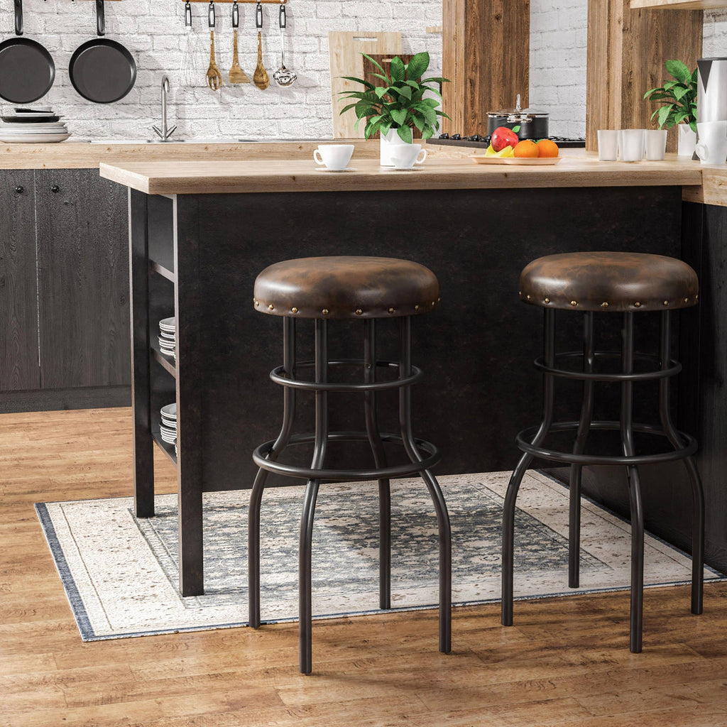Rustic Bronze Counter Barstools Set of 2 S753