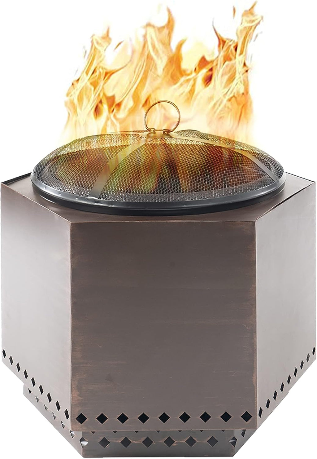 23.5 Inch Smokeless Wood Burning Fire Pit with Stand, Spark Screen, & Cover Z9355