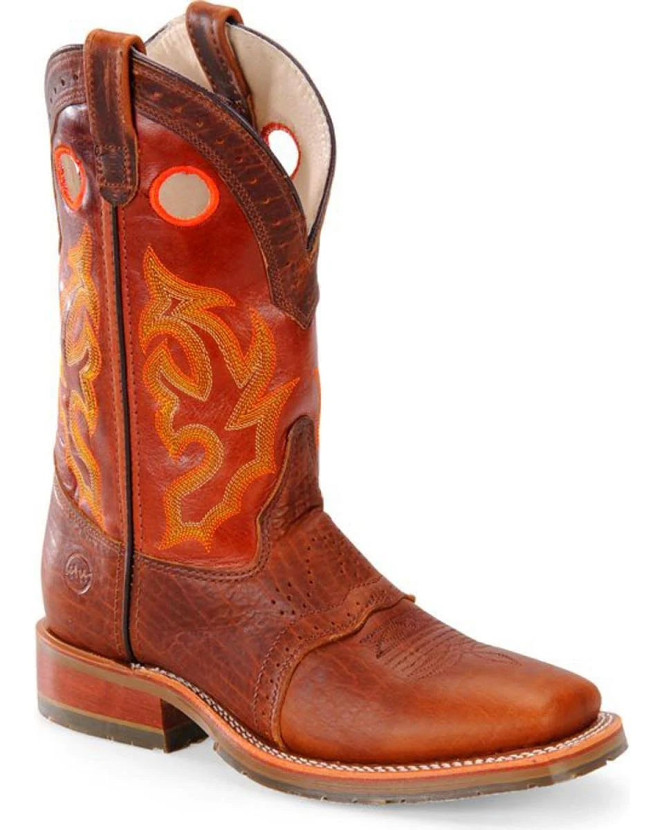 Brown Wide Square Toe Men's Boots C260