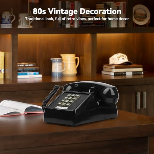 Beige Corded Retro Analog Desk Phone S45004