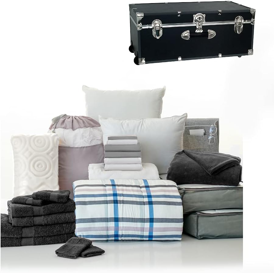 Twin XL 25-Piece Bedding Bath Set with Trunk T91156
