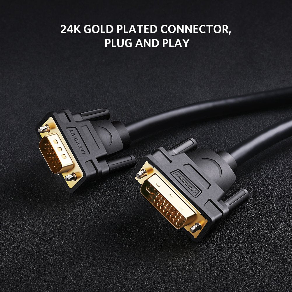 DVI I to VGA Cable Male to Male 1080P 5FT O608895