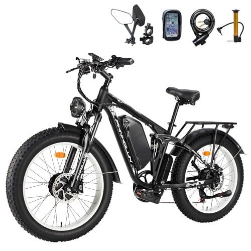 3000W Fat-Tire Electric-Bike, 52V 25AH, 38MPH, Full Suspension Ebikes with 24 Inch Y783498