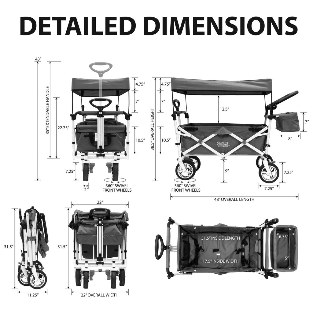 Folding Wagon Stroller with Canopy T4018