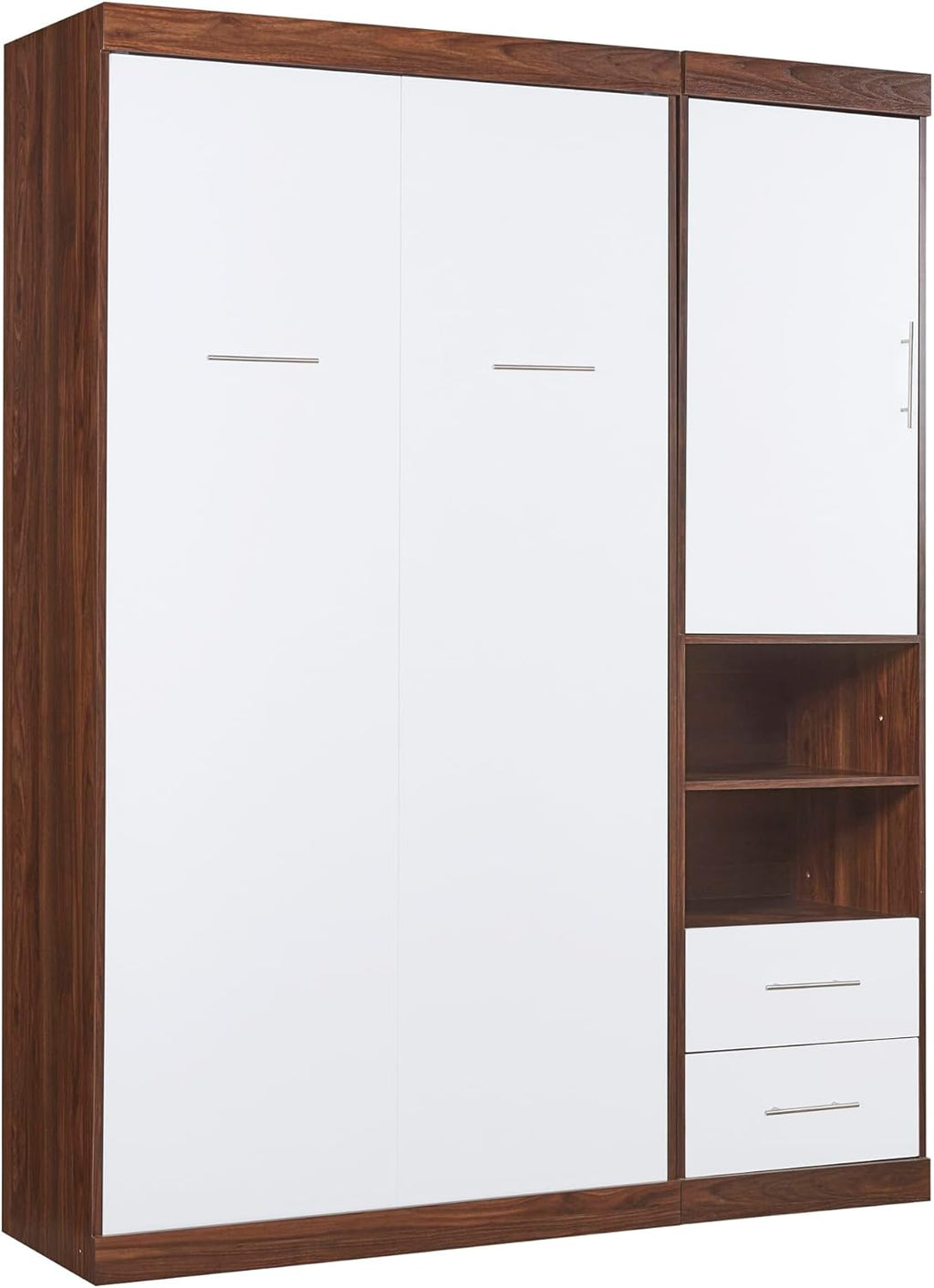 Twin Size Murphy Bed with Cabinet Gray O48196