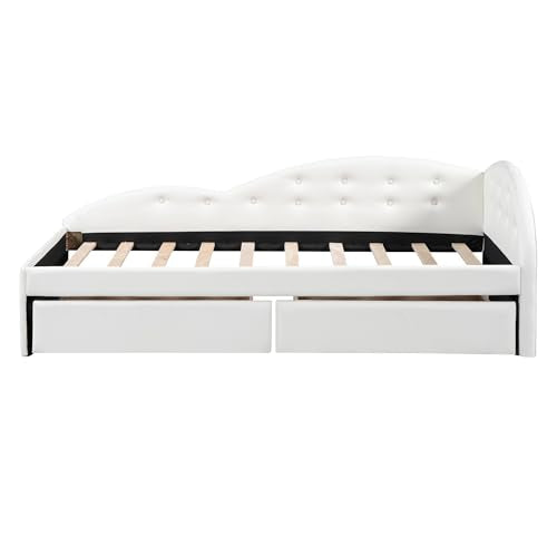 Gray Velvet Twin Size Daybed with Storage Drawers D7703