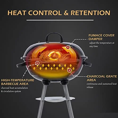 18" Black Stainless Steel Charcoal Grill J29211