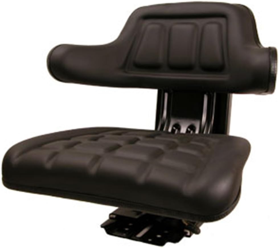 Black Universal Tractor Seat with Base & Tracks U65979