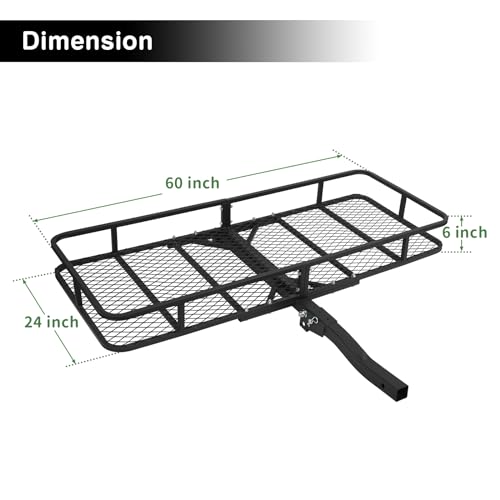 60"x24"x6" Folding Cargo Carrier Hitch Mount N636334