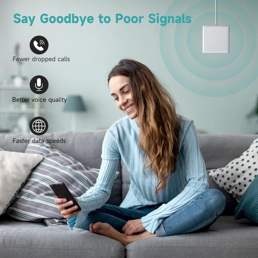 Cell Phone Signal Booster Metal Body Band 2 4 5 12 13 17 Boosts Voice Data 4G LTE 5G up to 4,500 sq ft B542