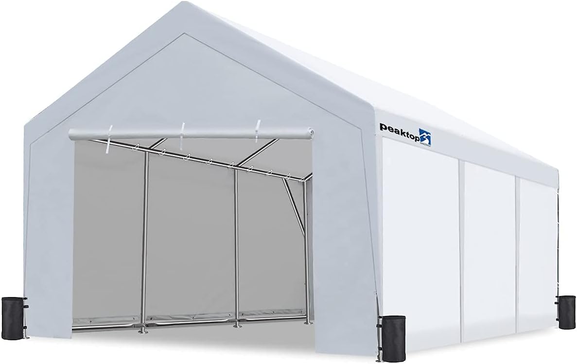 12 x 20ft Heavy Duty Carport with Removable Sidewalls U82345