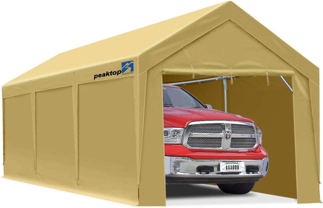 12 x 20ft Heavy Duty Carport with Removable Sidewalls U82345