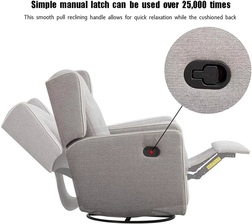 Gray Manual Swivel Rocker Recliner Chair Z9391