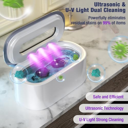 Ultrasonic Jewelry Cleaner, 48Khz 30W Portable with Digital Timer, 12OZ J874051