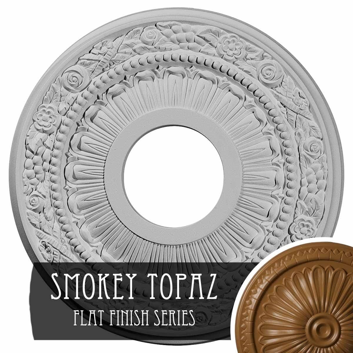 Hand-Painted Smokey Topaz Ceiling Medallion H5542