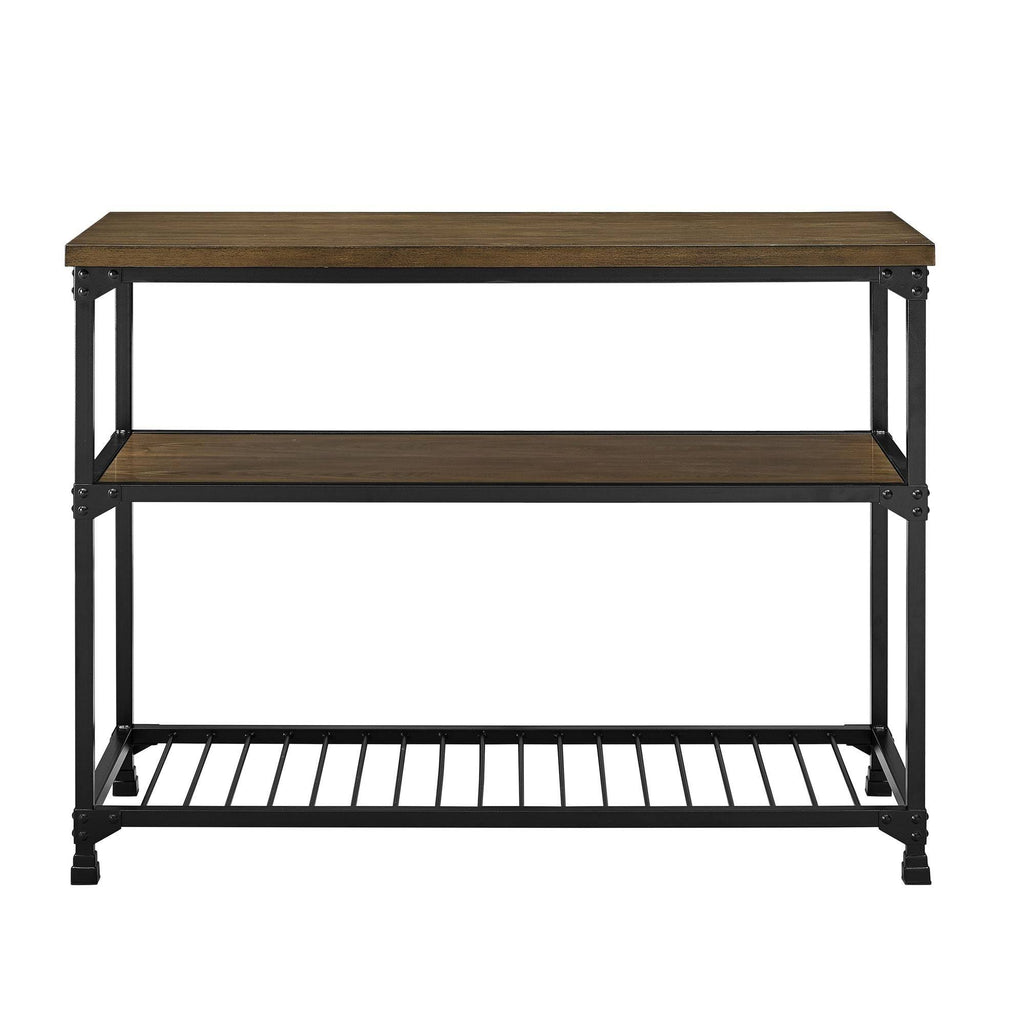 Rustic Antique Oak Black Multifunction Island C623