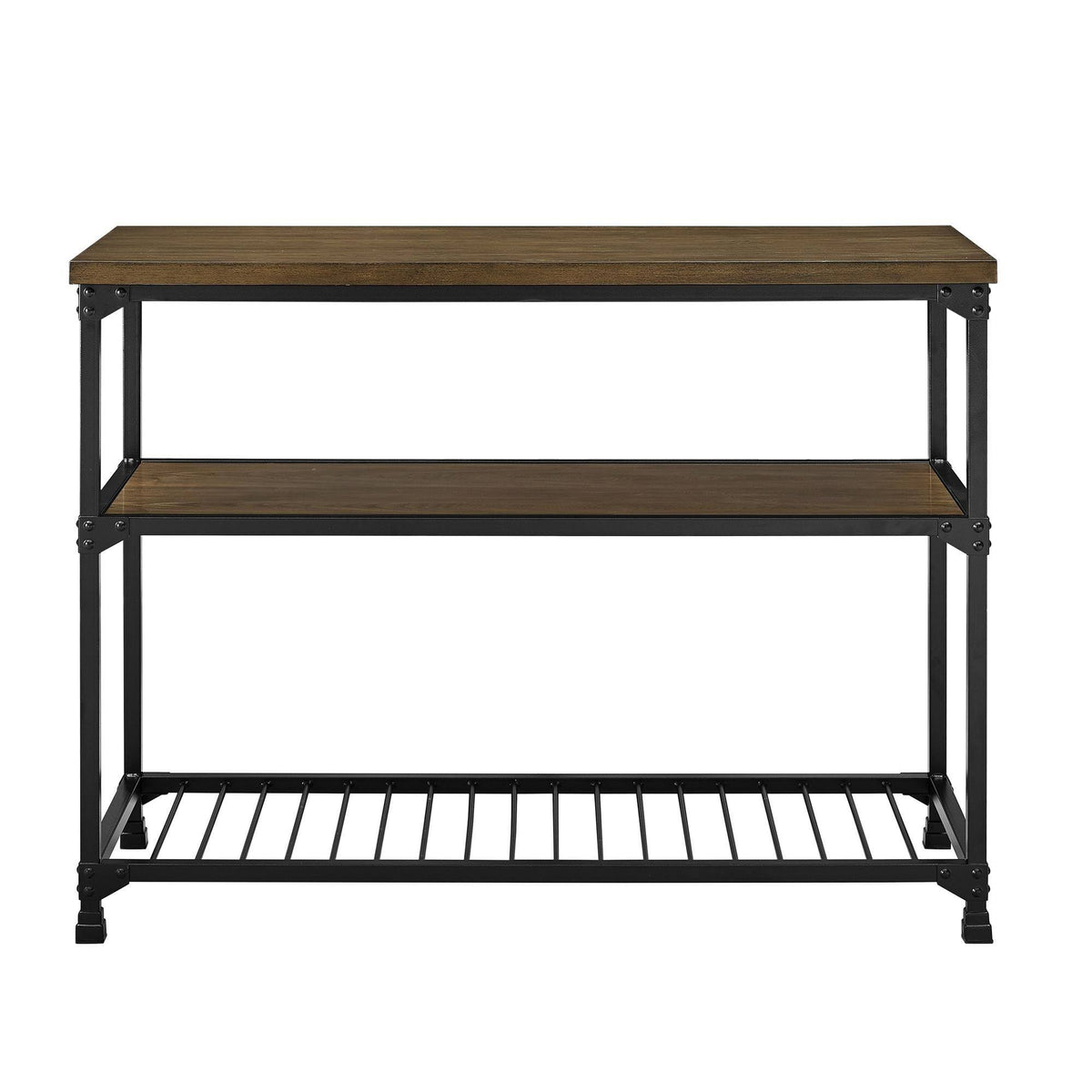Rustic Antique Oak Black Multifunction Island C623