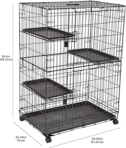 Large 3-Tier Black Cat Cage Playpen K390181