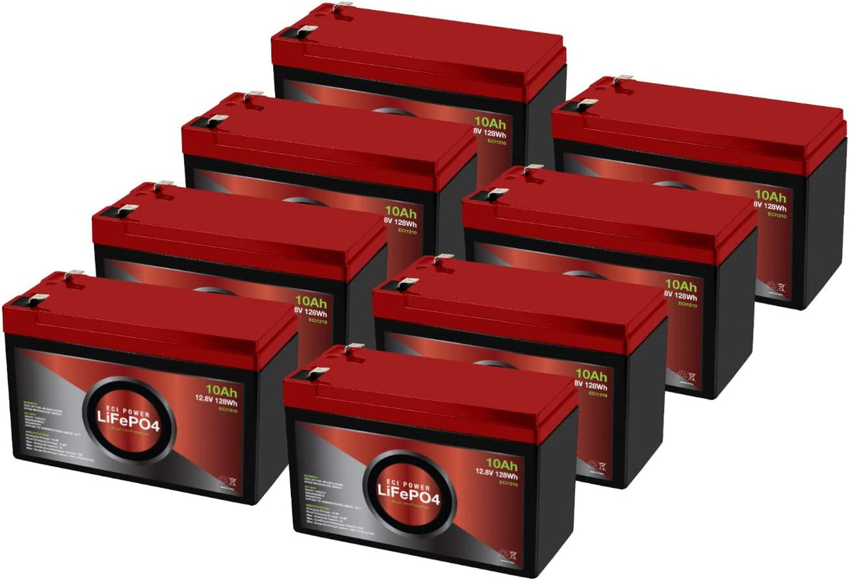 12V 10Ah Lithium LiFePO4 Deep Cycle Rechargeable Battery 2 Pack M9691