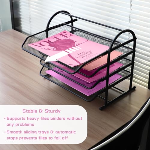 Black 5 Tier Mesh Desktop Letter Trays J433300