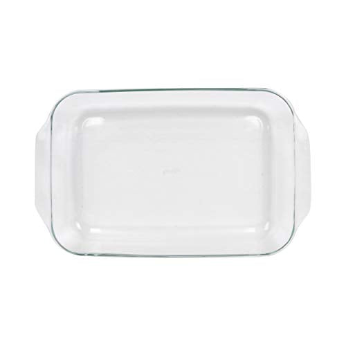 2 Oblong Clear Glass Casserole Baking Dishes with Red Lids A2616