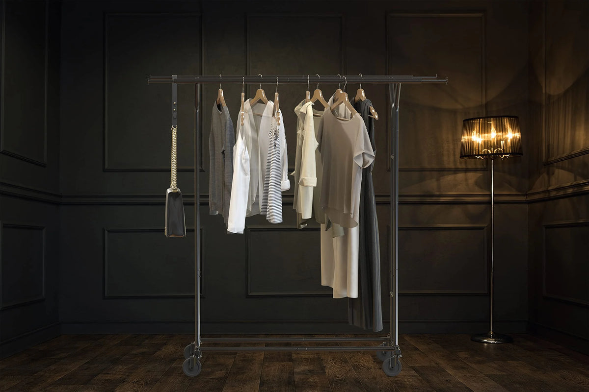 Black Double Rail Clothing Garment Rack C5438