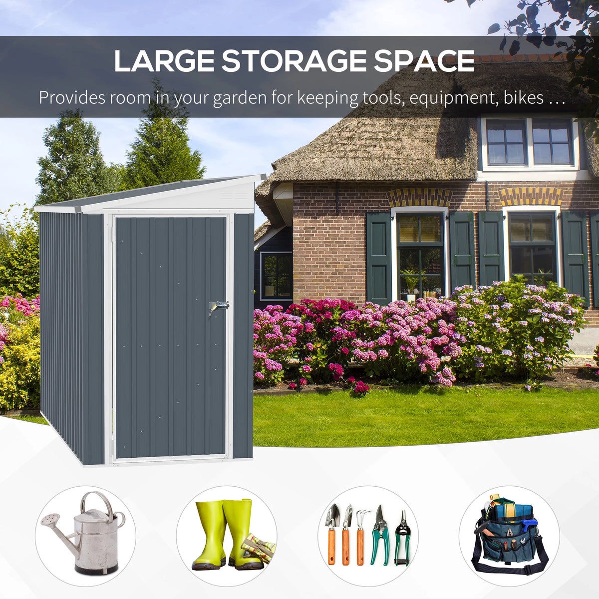 Metal Outdoor Storage Shed with Lockable Door O989