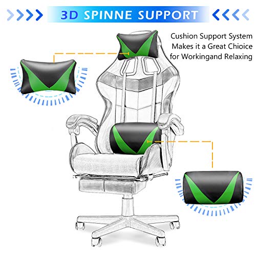 Pink Gaming Chair with Footrest V91196