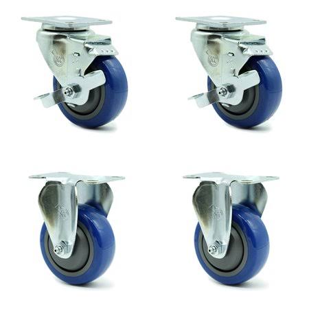 3.5 x 1.25x22 Blue Polyurethane Caster Set C72885