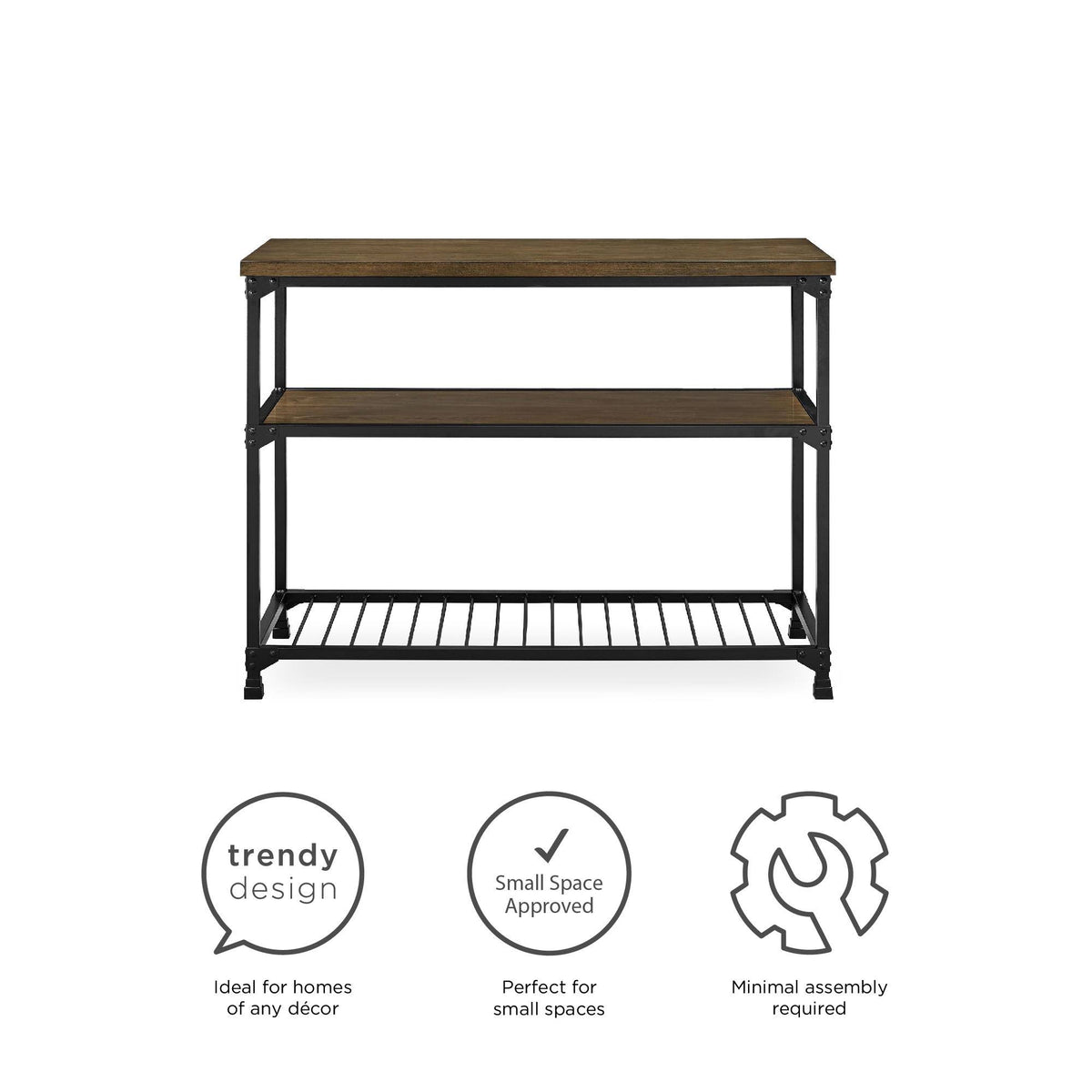 Rustic Antique Oak Black Multifunction Island C623