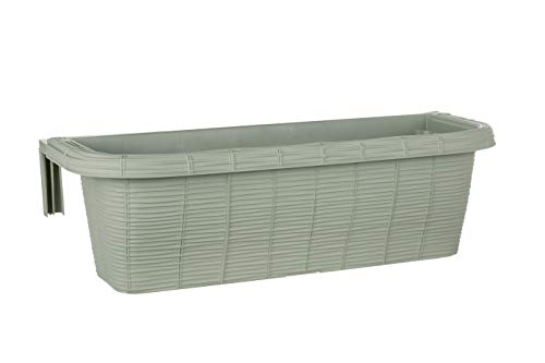 23.5" Adjustable Railing Planter, White I982306