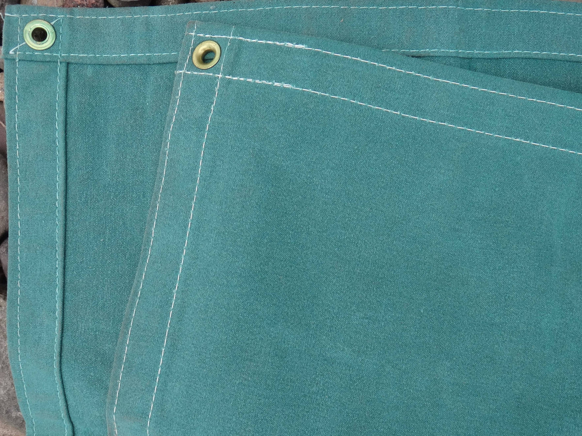 16 x 16 Green Canvas Tarp Water Resistant 10 oz A7560